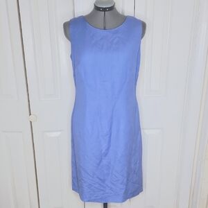 Coldwater Creek Linen Blend Dress Sleeveless Size 12 Petite Light Blue